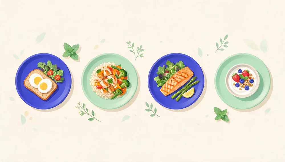 Spreading protein across breakfast, lunch, dinner, and a snack for steady muscle building