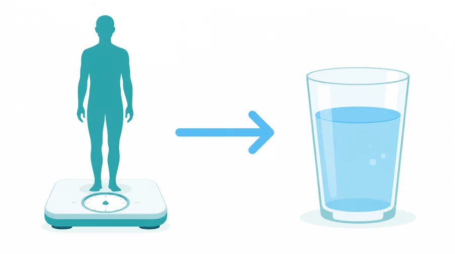 Illustration showing that body weight helps determine daily water intake